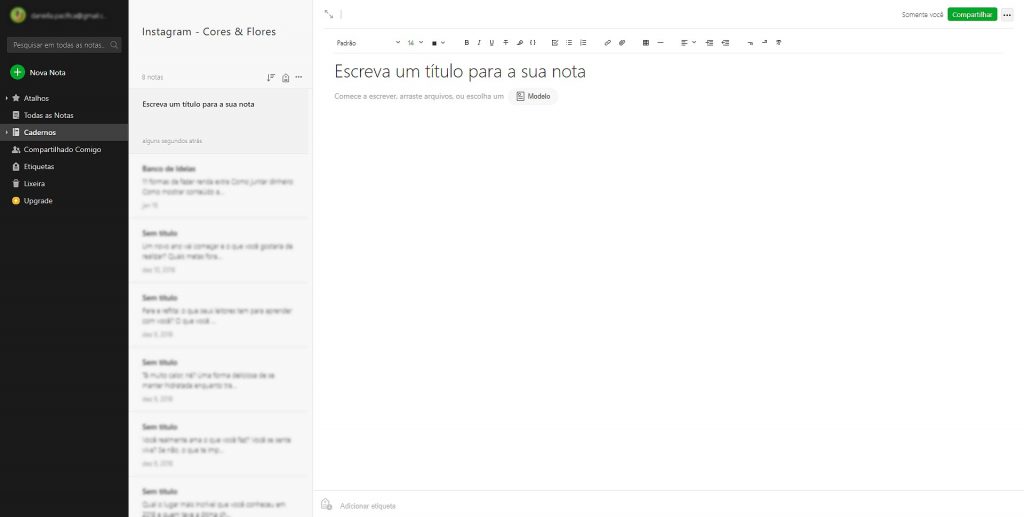 Visão geral do Evernote